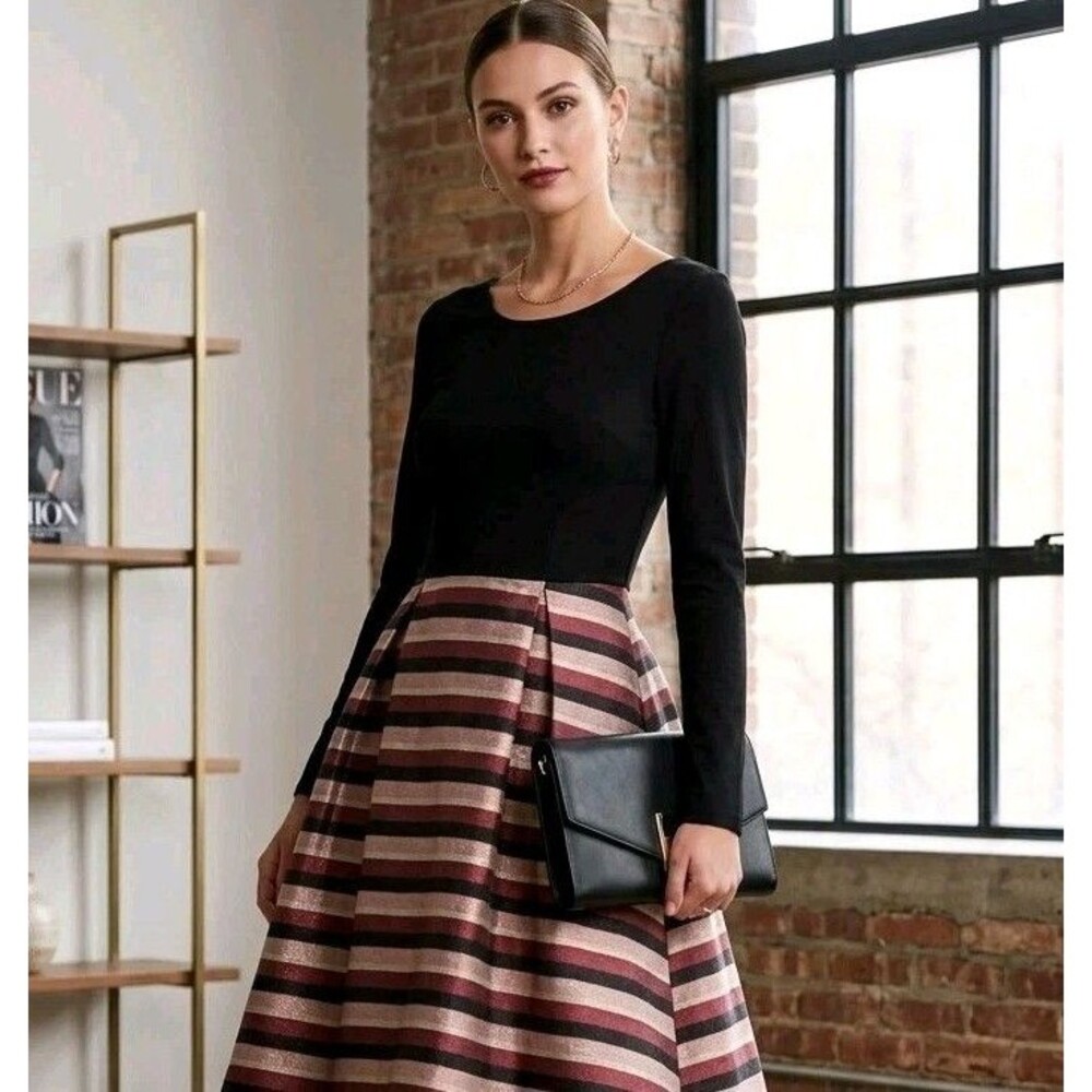 Hutch Marilyn Striped High Low Formal Party Dress
